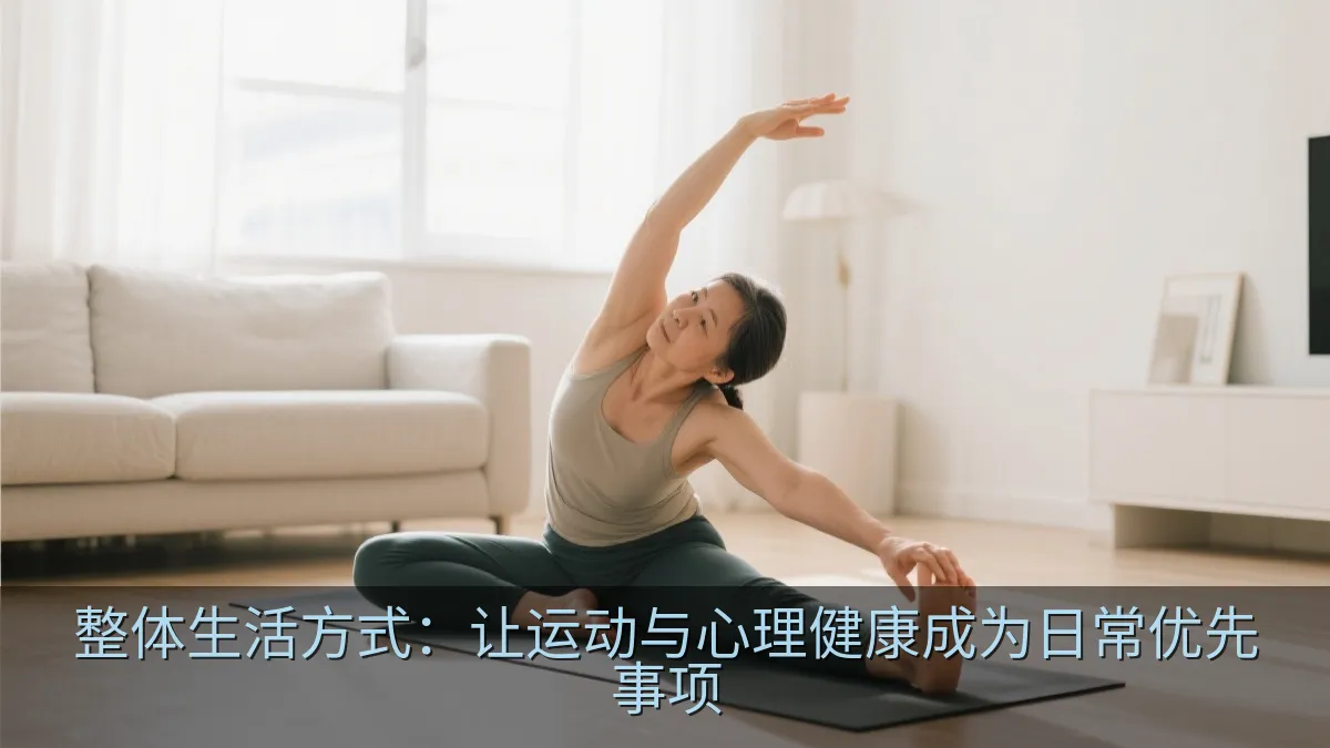 居家进行瑜伽和拉伸练习的健康生活场景